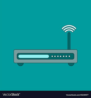 Flat icon on background wi fi modem vector image