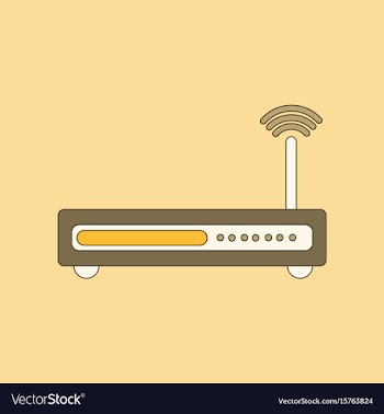 Flat icon on background wi fi modem vector image