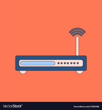 Flat icon on background wi fi modem vector image