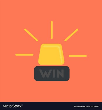 Flat icon on background win lamp vector image