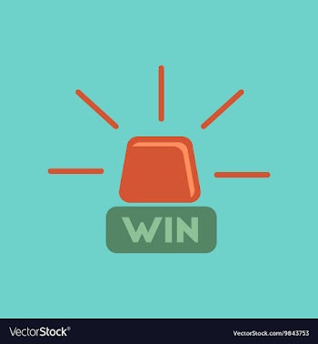 Flat icon on background Win lamp vector image