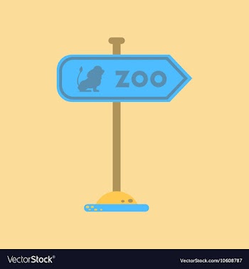 Flat icon on background Zoo sign vector image