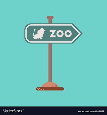 Flat icon on background Zoo sign vector image