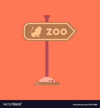 Flat icon on background zoo sign vector image