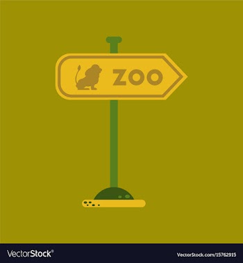 Flat icon on background zoo sign vector image