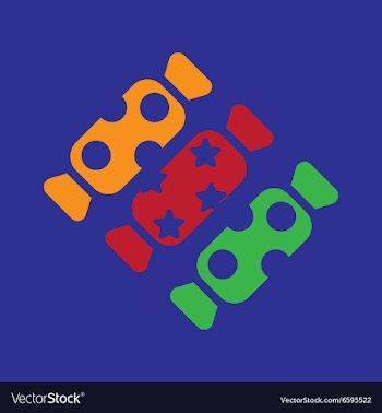 Flat icon on blue background Christmas candy vector image