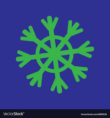 Flat icon on blue background Christmas snowflake vector image