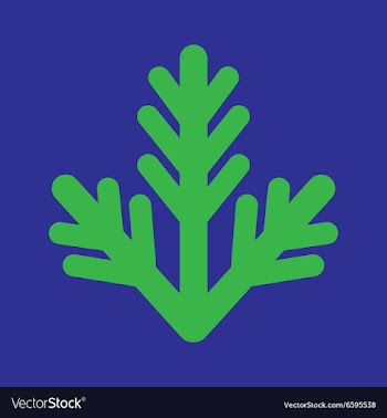 Flat icon on blue background fur-tree branch vector image
