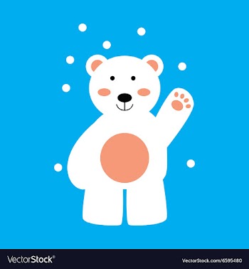 Flat icon on blue background northern bear vector image