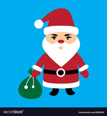 Flat icon on blue background Santa Claus vector image