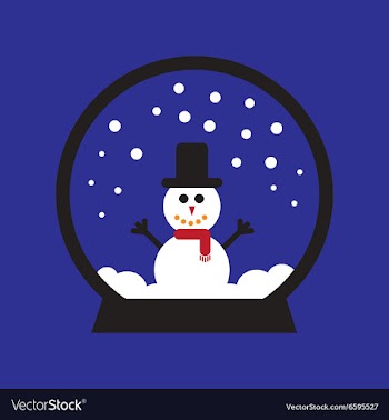 Flat icon on blue background Snowman snow globe vector image