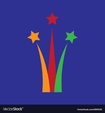 Flat icon on blue background Star salute vector image