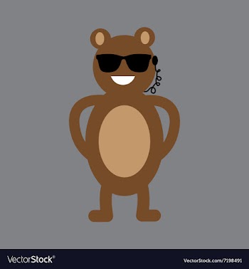 Flat icon on gray background bear cartoon vector image