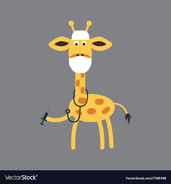 Flat icon on gray background giraffe cartoon vector image