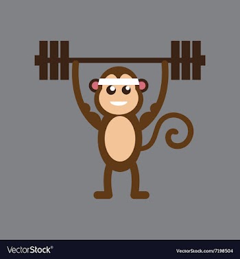 Flat icon on gray background monkey cartoon vector image