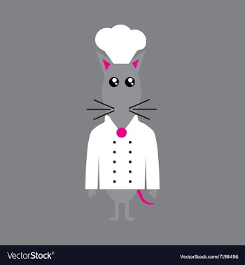 Flat icon on gray background mouse chef vector image