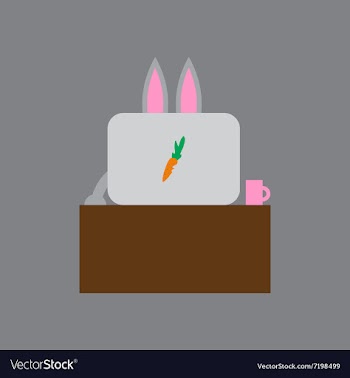 Flat icon on gray background rabbit cartoon vector image