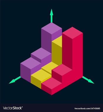 Flat icon on stylish background 3d chart vector image