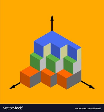 Flat icon on stylish background 3d chart vector image