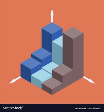 Flat icon on stylish background 3d chart vector image