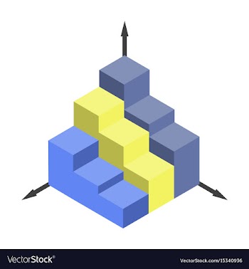 Flat icon on stylish background 3d chart vector image