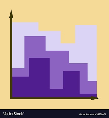 Flat icon on stylish background 3d chart vector image