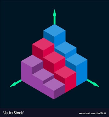 Flat icon on stylish background 3d chart vector image