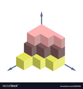 Flat icon on stylish background 3d chart vector image