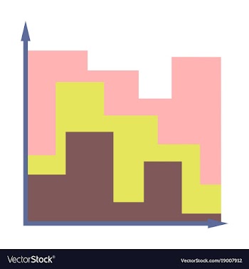 Flat icon on stylish background 3d chart vector image