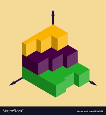Flat icon on stylish background 3d chart vector image