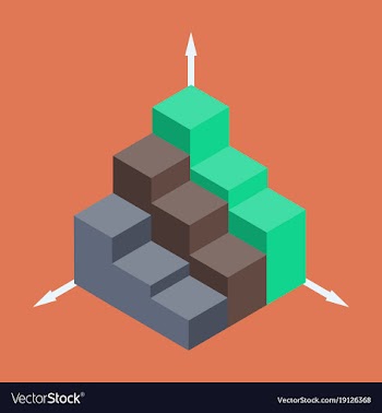 Flat icon on stylish background 3d chart vector image