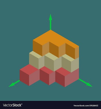 Flat icon on stylish background 3d chart vector image