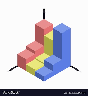 Flat icon on stylish background 3d chart vector image