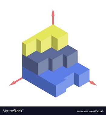 Flat icon on stylish background 3d chart vector image