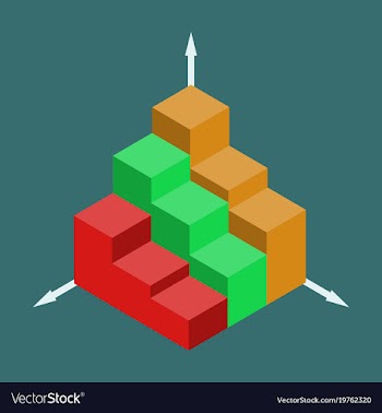 Flat icon on stylish background 3d chart vector image