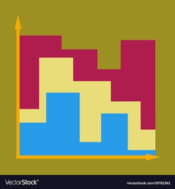 Flat icon on stylish background 3d chart vector image