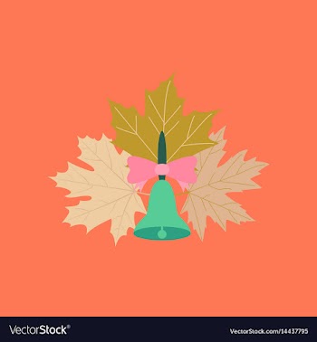 Flat icon on stylish background alarm school bell vector image