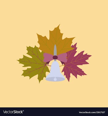 Flat icon on stylish background alarm school bell vector image