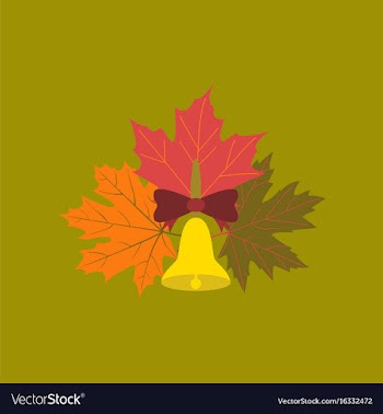 Flat icon on stylish background alarm school bell vector image