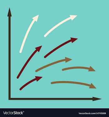 Flat icon on stylish background arrow chart vector image