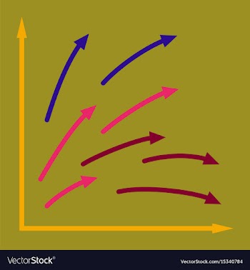 Flat icon on stylish background arrow chart vector image
