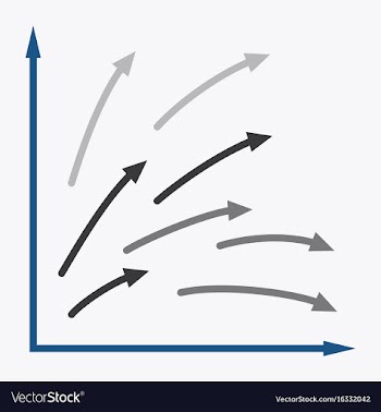 Flat icon on stylish background arrow chart vector image