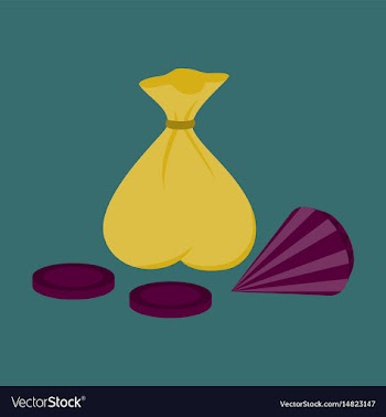 Flat icon on stylish background bag of jewels vector image