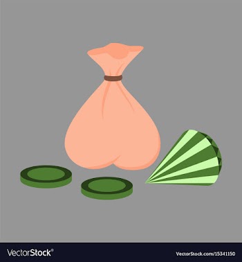 Flat icon on stylish background bag of jewels vector image