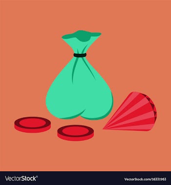 Flat icon on stylish background bag of jewels vector image