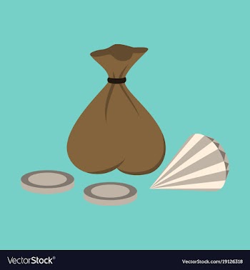 Flat icon on stylish background bag of jewels vector image