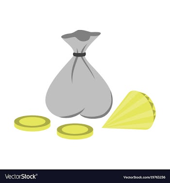 Flat icon on stylish background bag of jewels vector image