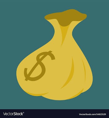 Flat icon on stylish background bag with money vector image