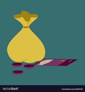 Flat icon on stylish background bag with money vector image
