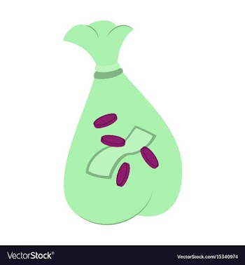 Flat icon on stylish background bag with money vector image